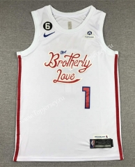 2022-2023 City Edition Philadelphia 76ers White #1 NBA Jersey-1380