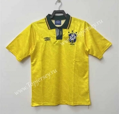 Retro Version 91-93 Brazil Home Yellow Thailand Soccer Jersey AAA-811
