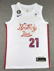 2022-2023 City Edition Philadelphia 76ers White #21 NBA Jersey-1380