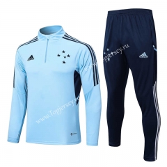 2022-2023 Cruzeiro EC Light Blue Thailand Soccer Tracksuit-815