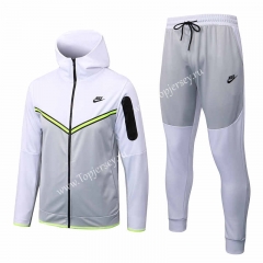 2022-2023 White&Light Gray Thailand Soccer Jacket Uniform With Hat-815