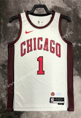2022-2023 City Edition Chicago Bulls White #1 NBA Jersey-311