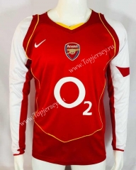 Retro Version 04-05 Arsenal Home Red LS Thailand Soccer Jersey AAA-503