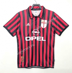 Retro Version 99-00 AC Milan Home Red&Black Thailand Soccer Jersey AAA-811