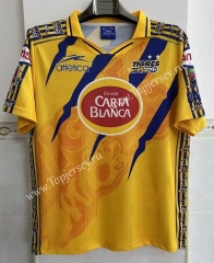 Retro Version 97-98 Tigres UANL Home Yellow Thailand Soccer Jersey AAA-6895