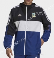 Argentina Black&White&Blue Cotton Coat With Hat-DD1