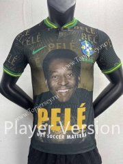 Player Version Commemorative Edition PELE Brazil Black Thailand Soccer Jersey AAA-888