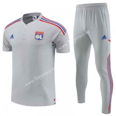 2023-2024 Olympique Lyonnais Light Gray Thailand Polo Uniform-4627