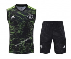2023-2024 Manchester United Black&Green Thailand Soccer Vest Uniform-418