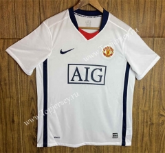Retro Version 07-08 Manchester United White Thailand Soccer Jersey AAA-SL