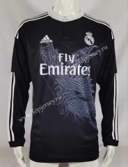 Retro Version 14-15 Real Madrid 2nd Away Black LS Thailand Soccer Jersey AAA-503