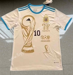 10th Champions Commemorative Version Argentina White Thailand Soccer Jersey AAA-4927