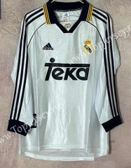 Retro Version 98-00 Real Madrid Home White LS Thailand Soccer Jersey AAA-6590