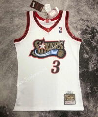 Hot-press Philadelphia 76ers White #3 Retro NBA Jersey-311