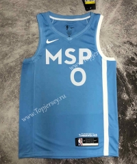 Minnesota Timberwolves Blue #0 NBA Jersey-311