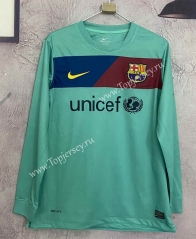 Retro Version 2011 Barcelona Away Green LS Thailand Soccer Jersey AAA-6590