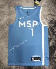 Minnesota Timberwolves Blue #1 NBA Jersey-311