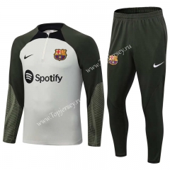 2023-2024 Barcelona White&Gray Thailand Soccer Tracksuit -411