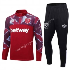 2023-2024 West Ham United Maroon Thailand Soccer Tracksuit-411