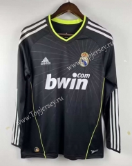 Retro Version 10-11 Real Madrid Away Black LS Thailand Soccer Jersey AAA-2483
