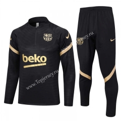 2023-2024 Barcelona Black Thailand Soccer Tracksuit -815
