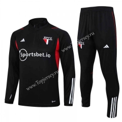 2023-2024 Sao Paulo Futebol Clube Black Thailand Soccer Tracksuit-815