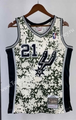 Hot-press Retro Version San Antonio Spurs Camouflage #21 NBA Jersey-311