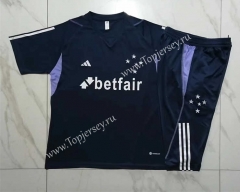 2023-2024 Cruzeiro EC Royal Blue Short Sleeve Thailand Soccer Tracksuit-815