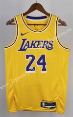 2023 Round Collar Los Angeles Lakers Yellow #24 NBA Jersey-311