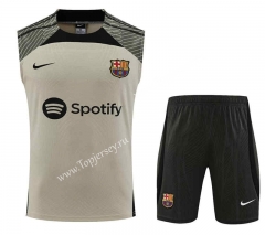 2023-2024 Barcelona Beige Thailand Soccer Vest Uniform-4627