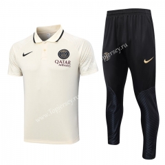2023-2024 PSG Beige Thailand Polo Uniform-815