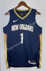 2023 New Orleans Pelicans Navy Blue #1 NBA Jersey-311