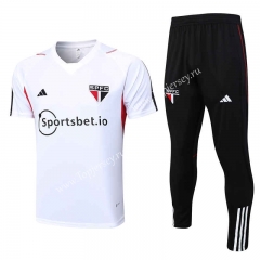 2023-2024 Sao Paulo Futebol Clube White Short Sleeve Thailand Soccer Tracksuit-815