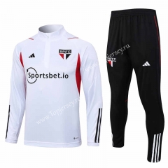 2023-2024 Sao Paulo Futebol Clube White Thailand Soccer Tracksuit-815