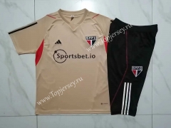 2023-2024 Sao Paulo Futebol Clube Mud-yellow Short Sleeve Thailand Soccer Tracksuit-815