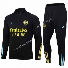 2023-2024 Arsenal Black Thailand Soccer Tracksuit-411
