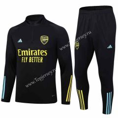2023-2024 Arsenal Black Thailand Soccer Tracksuit-411