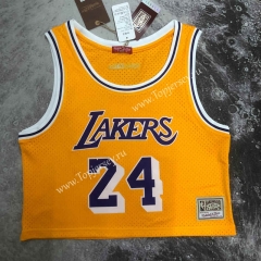Retro Version Los Angeles Lakers Yellow #24 Women NBA Jersey-311