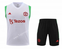 2023-2024 Manchester United White Thailand Soccer Vest Uniform-4627