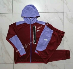 2023-2024 Maroon Thailand Soccer Jacket Uniform With Hat-815