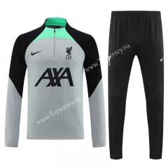 2023-2024 Liverpool Light Gray Thailand Soccer Tracksuit -7411