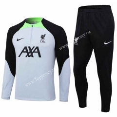 2023-2024 Liverpool Light Gray Thailand Soccer Tracksuit -411