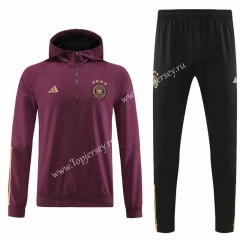 2023-2024 Germany Dark Brown Thailand Soccer Tracksuit-4627