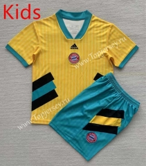 Retro Version Bayern München Yellow Kids/Youth Soccer Uniform-AY