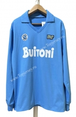Retro Version 86-87 Napoli Home Blue LS Thailand Soccer Jersey AAA-7505