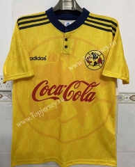 Retro Version 98-99 Club America Home Yellow Thailand Soccer Jersey AAA-1332