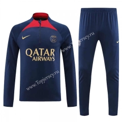 2023-2024 Paris SG Royal Blue Thailand Soccer Tracksuit -7411