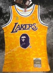 BAPE×M&N Boston Los Angeles Lakers Yellow #93 NBA Jersey-311