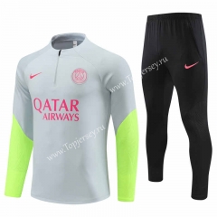 2023-2024 Paris SG Gray Thailand Soccer Tracksuit