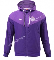 2023-2024 Sanfrecce Hiroshima Purple Thailand Trench Coats With Hat-518